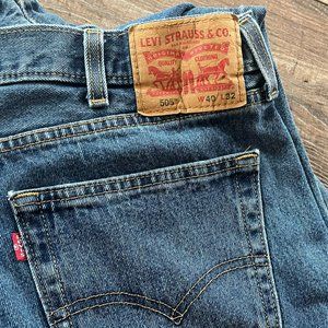 Levi's 505 Straight Leg Regular Fit Denim Men's Blue Jeans 40X32
